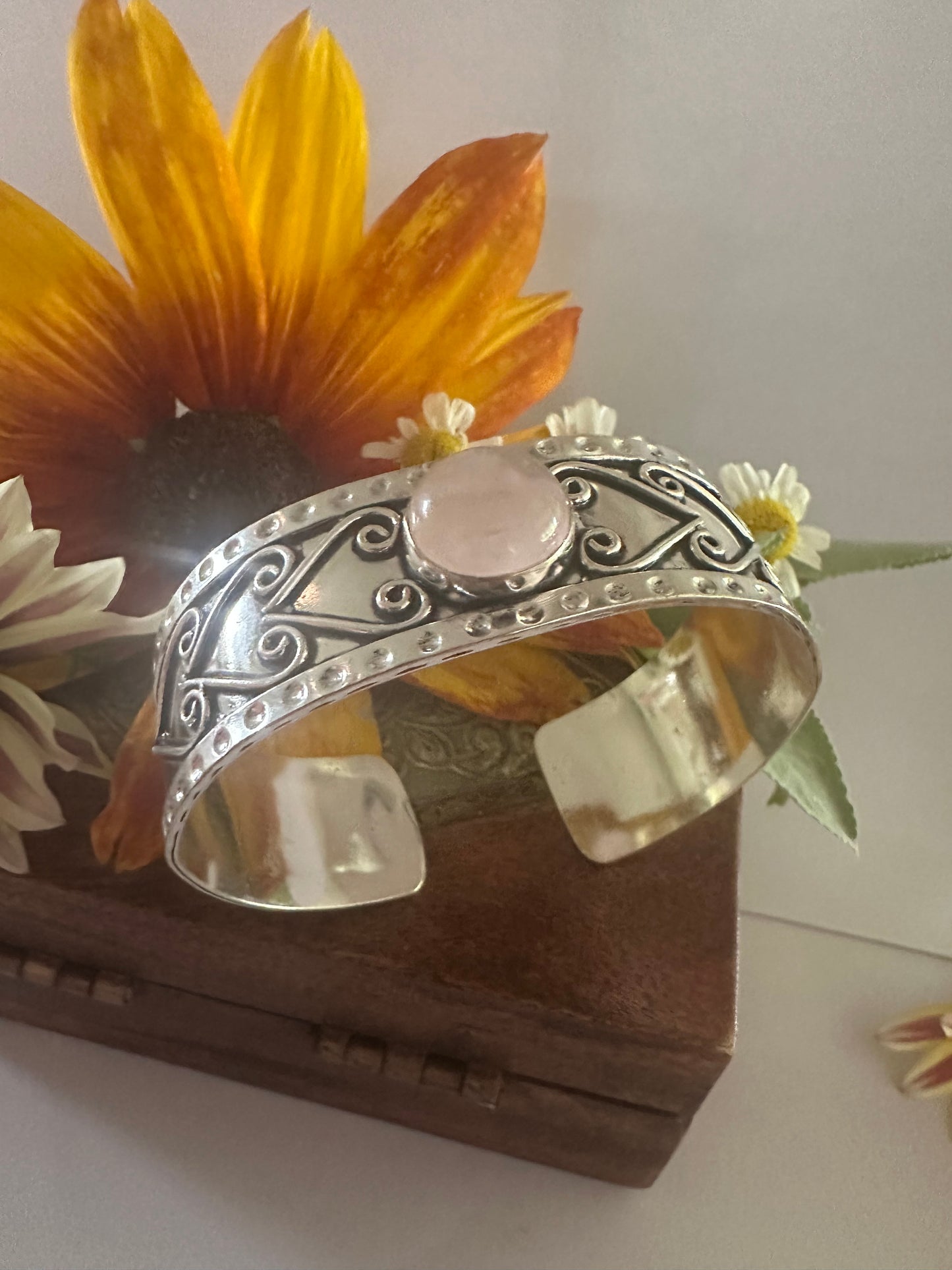 Heart of Avalon Rose Quartz Cuff