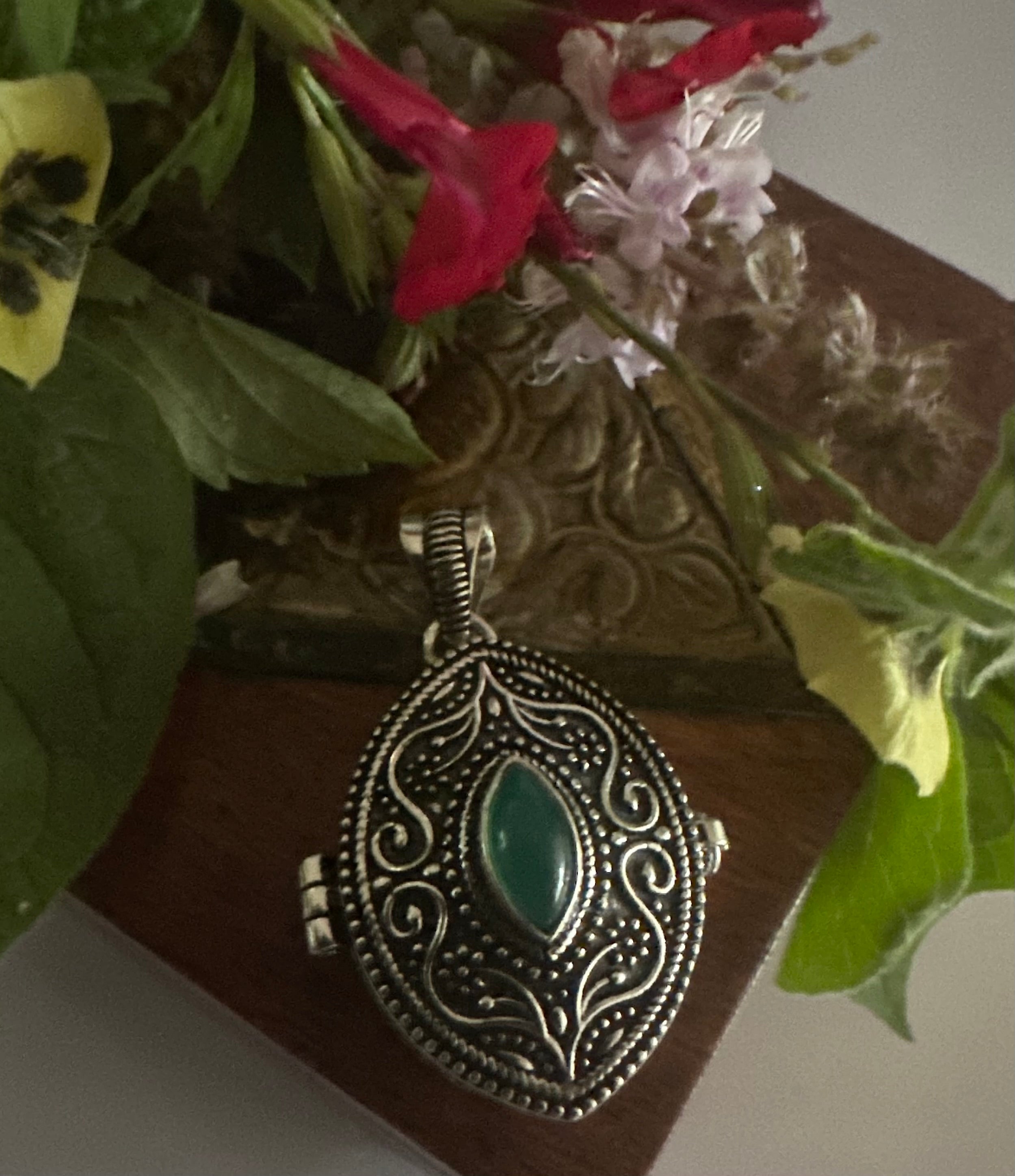 Green Obsidian Poison Locket