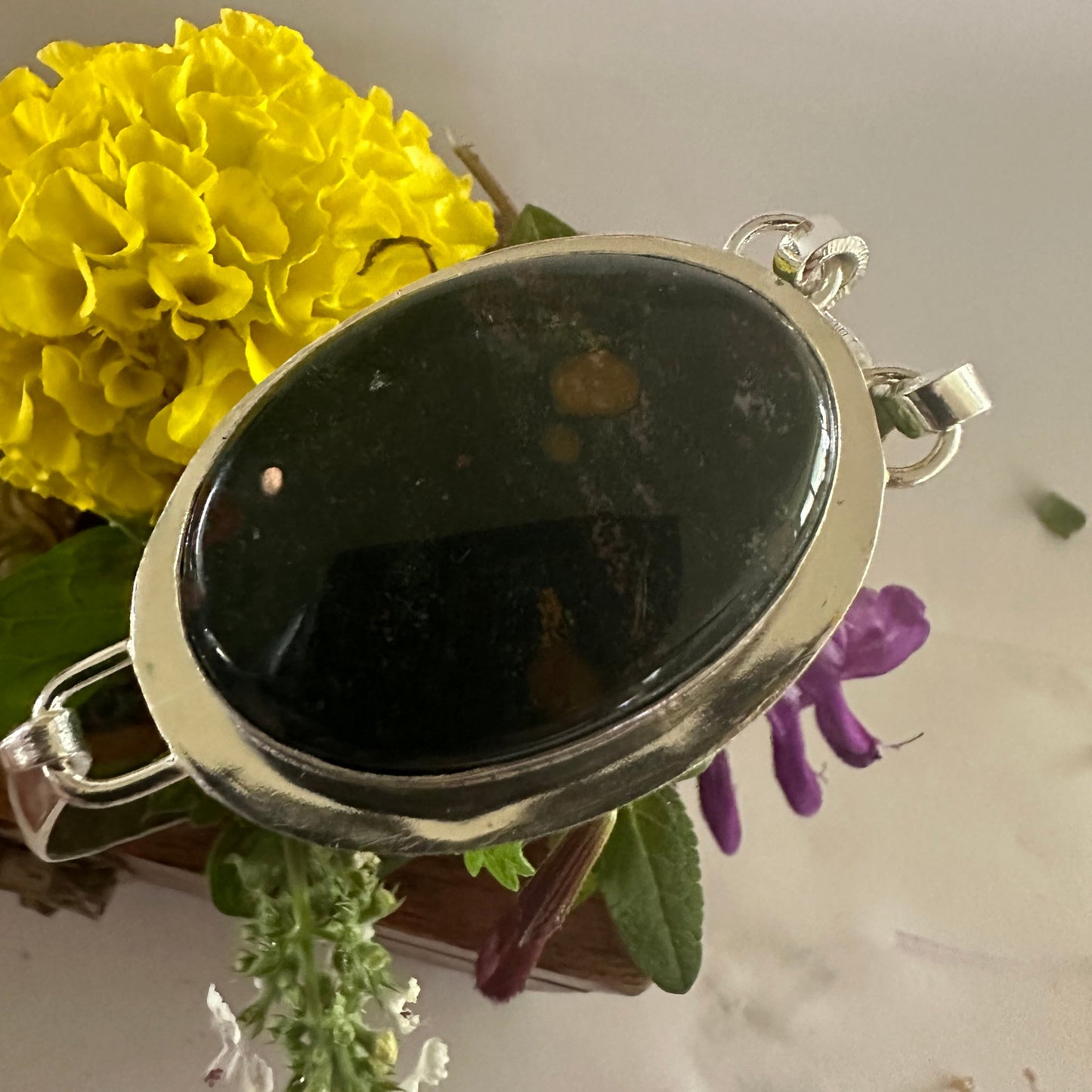 Black Obsidian and Pyrite Cuff