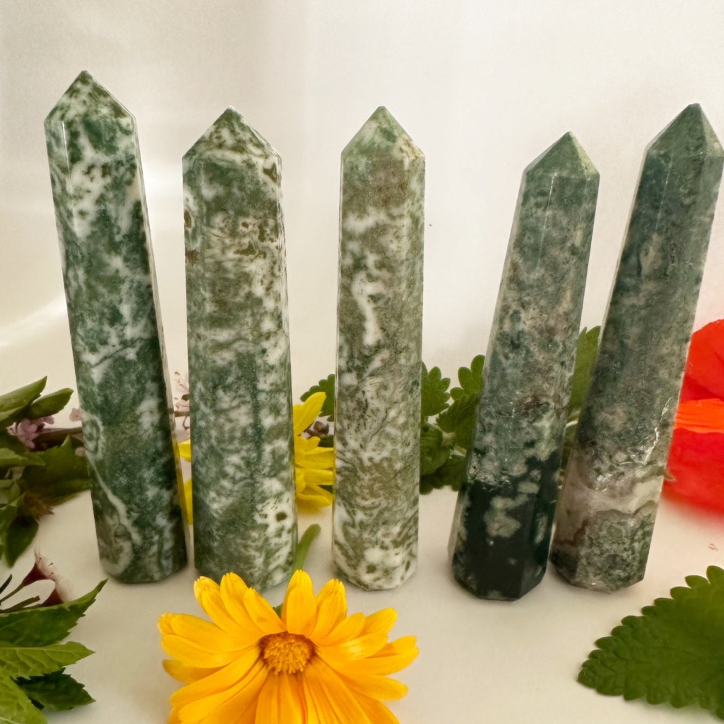 Green Tree Agate Points