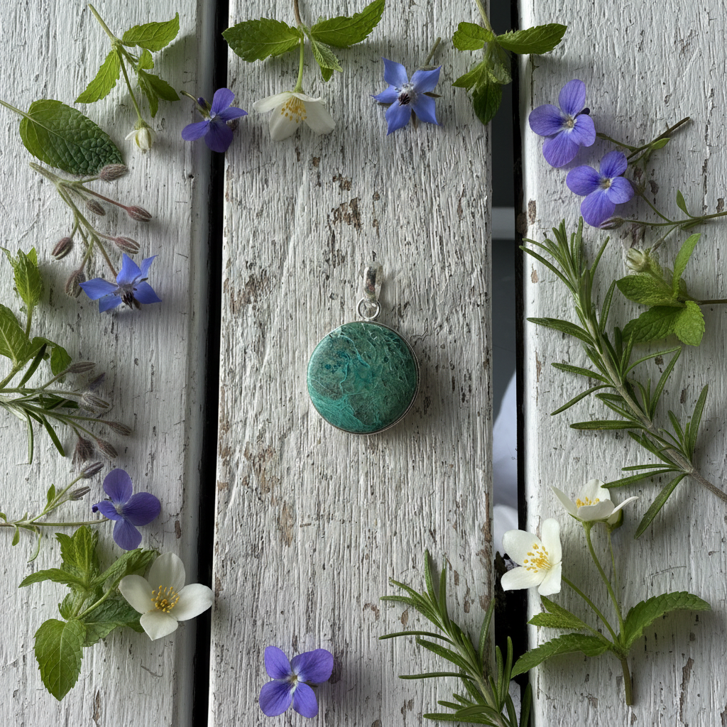 Round Chrysocolla Pendant