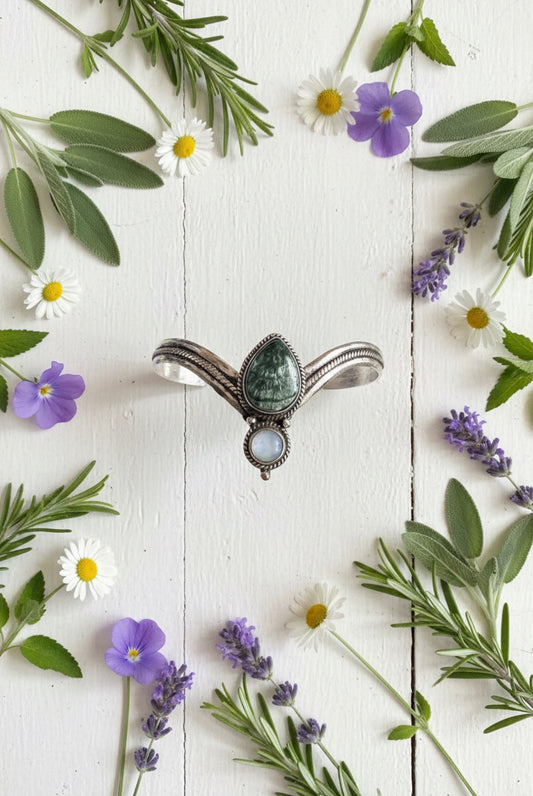 The Silver Feather Goddess Cuff