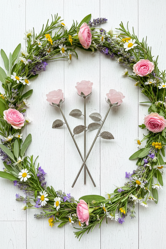 Rose Quartz Rose Staff