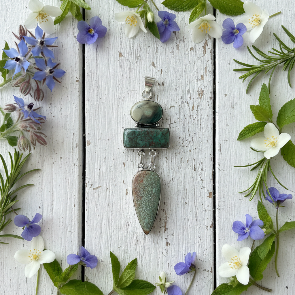 3-Stone Green Pendant