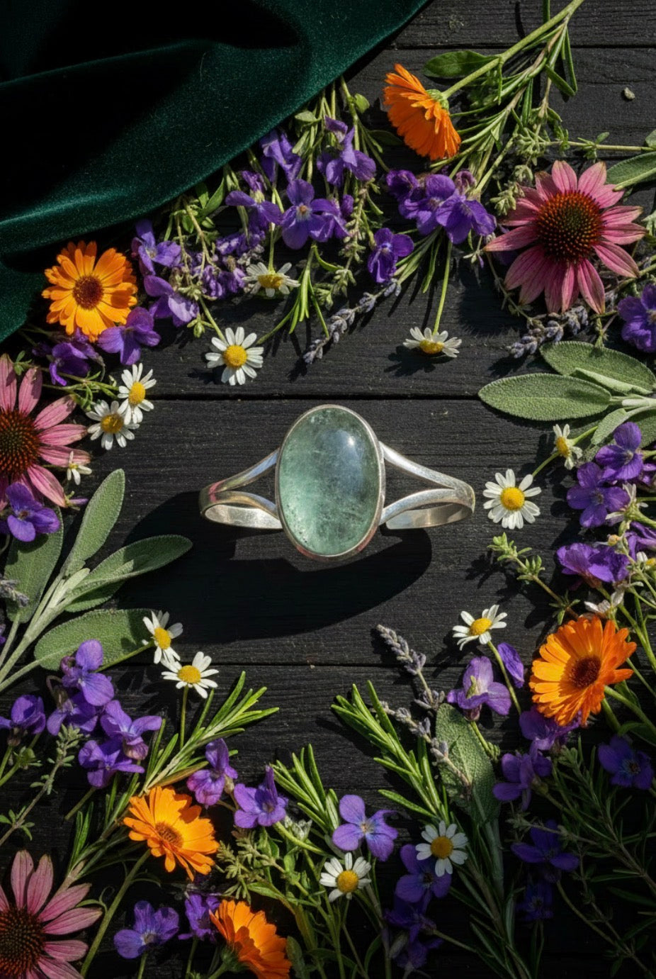 Aquamarine Goddess Cuff