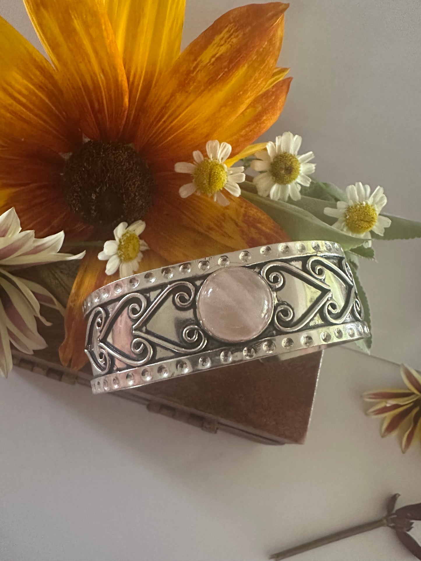 Heart of Avalon Rose Quartz Cuff