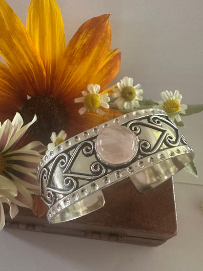Heart of Avalon Rose Quartz Cuff