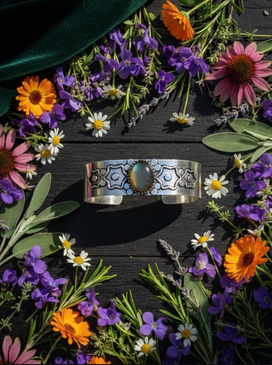 Labradorite Flower Goddess Cuff