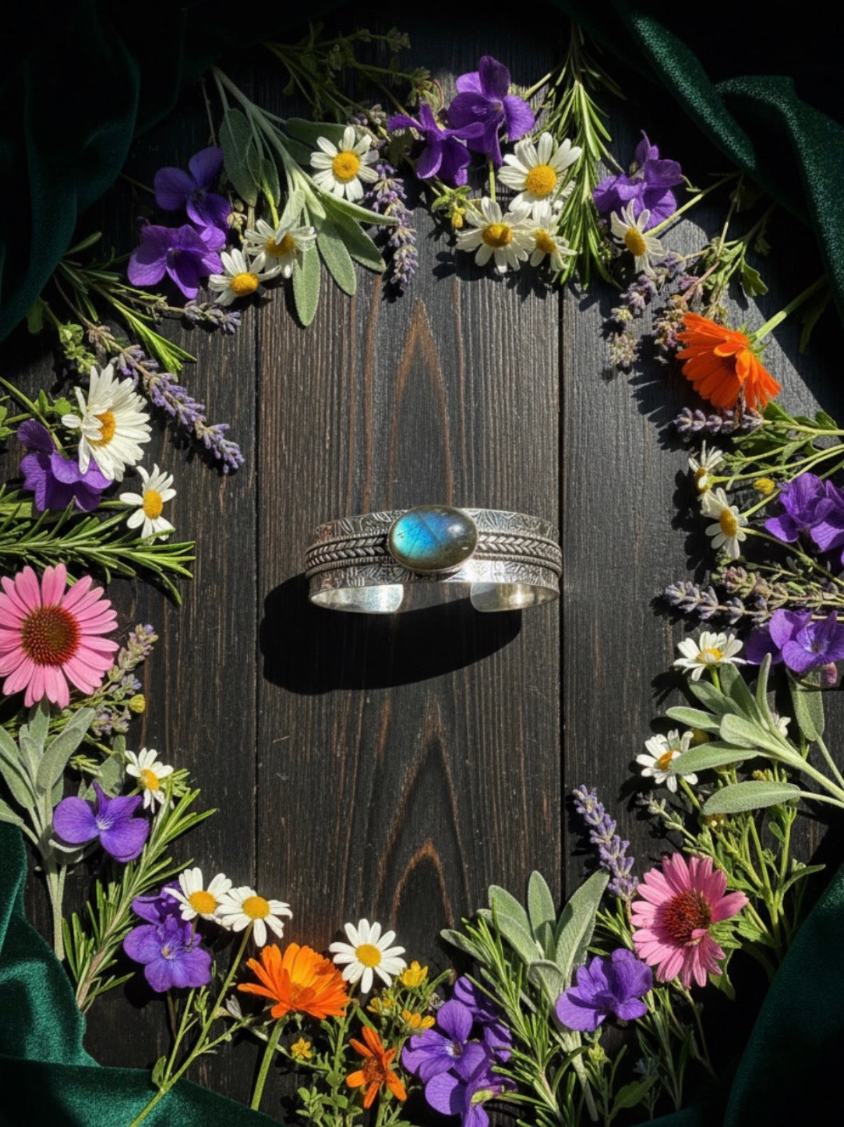 The Veilfire Priestess Cuff Labradorite