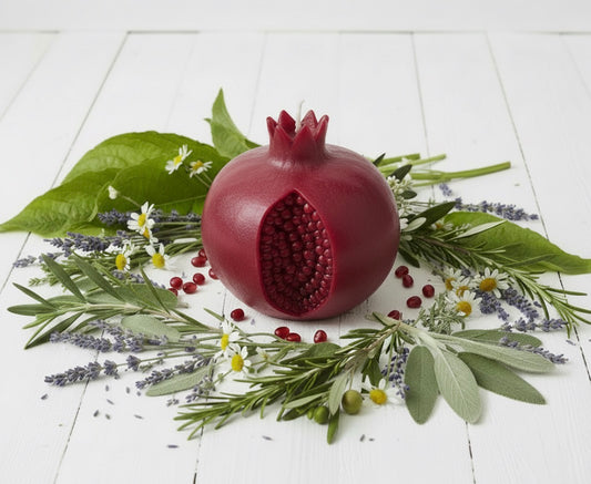 Large Red Pomegranate Candle