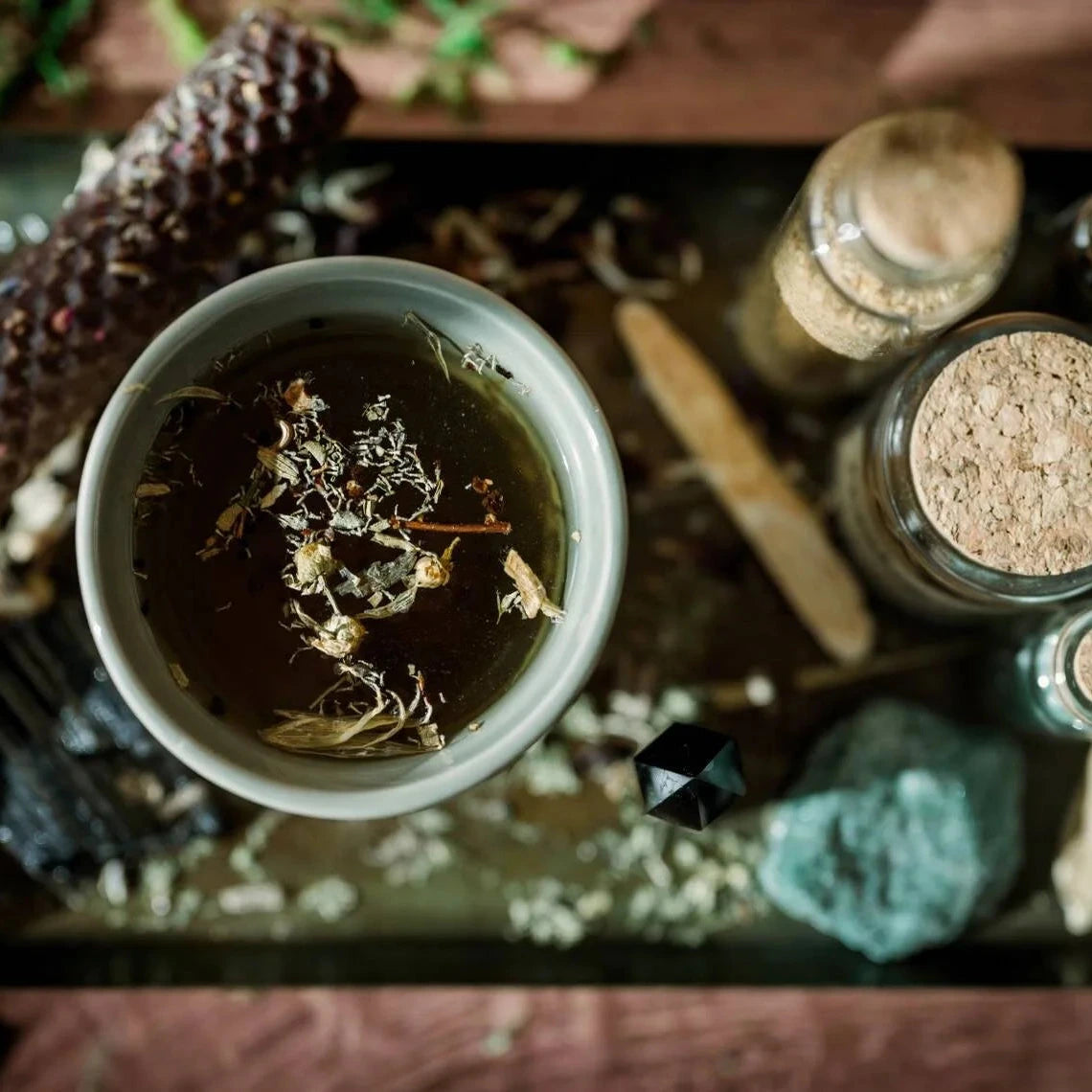 Incense and candles from above