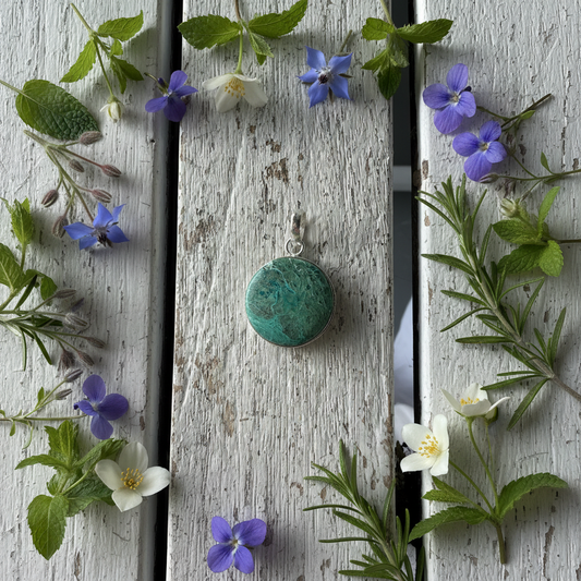 Round Chrysocolla Pendant