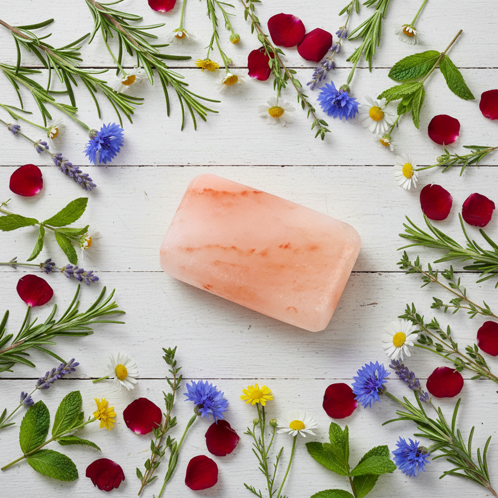 Salt Bar Flat Lay Red Rose Petals
