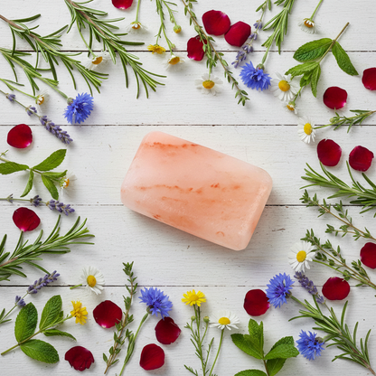 Salt Bar Flat Lay Red Rose Petals