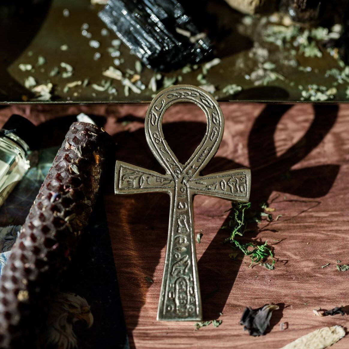 An Ankh on an altar