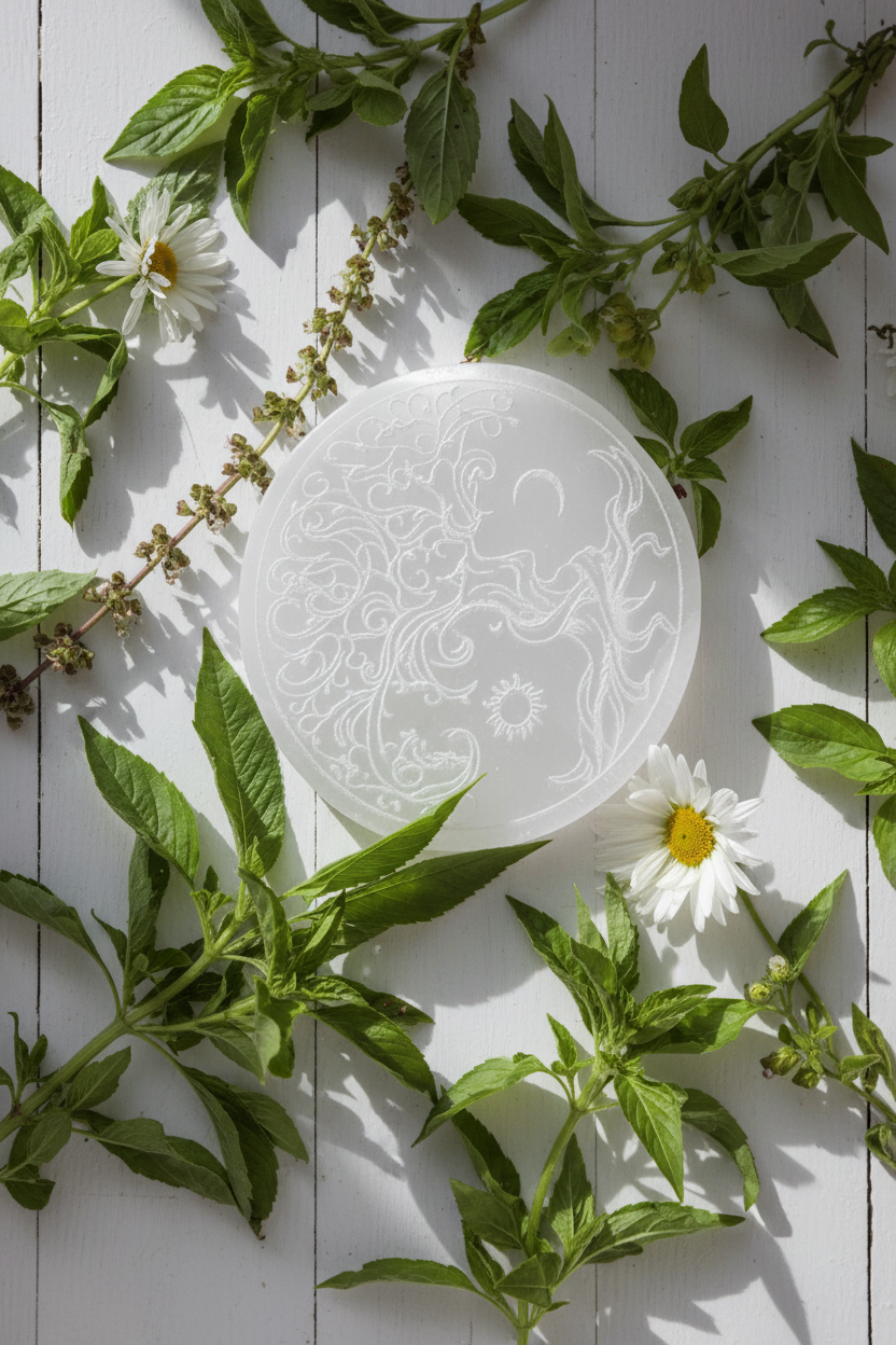 Tree of Life Selenite Plate